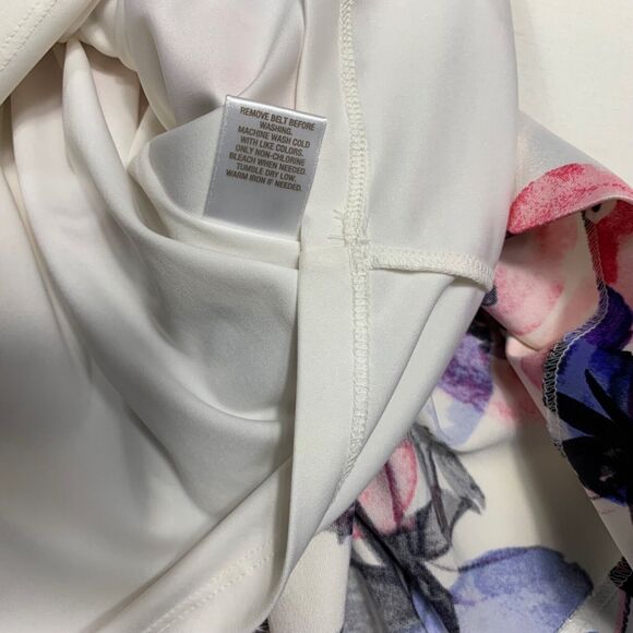 Luxe By Carmen Marc Valvo Dress Womens 16 White Pink Floral Sleeveless - Picture 3 of 8